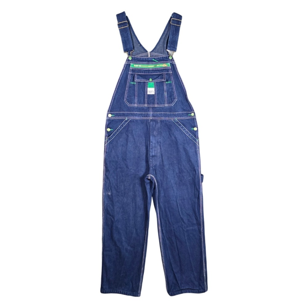 Liberty Bib Overalls Mens 34x28 Dark Blue Denim Workwear Rigid MOV18006DB